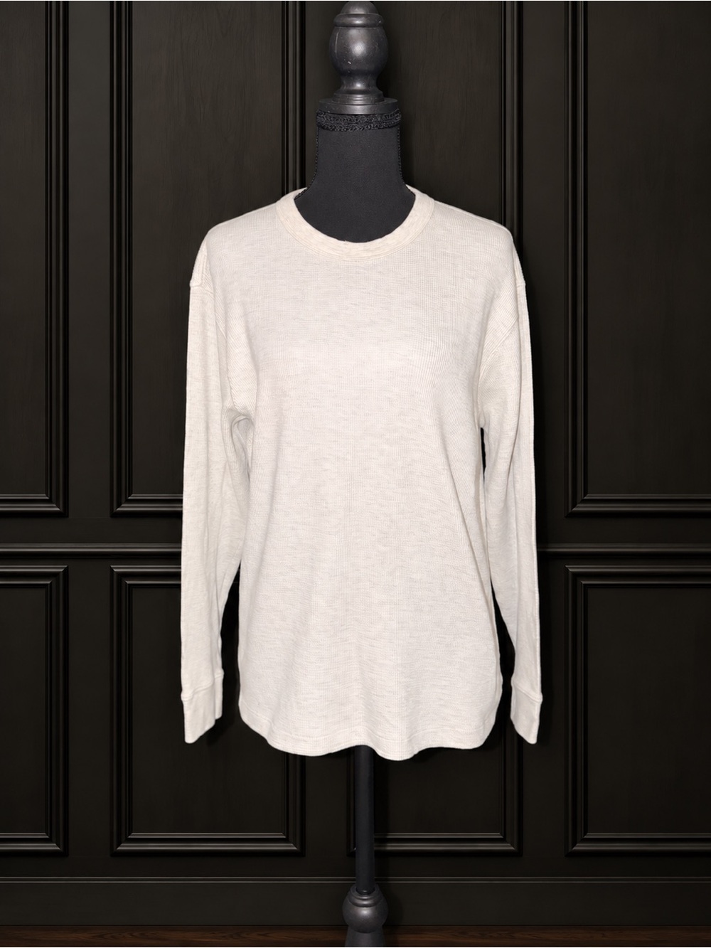 GAP Women’s Waffle Knit Thermal Long Sleeve Shirt Size Small Heather Grey